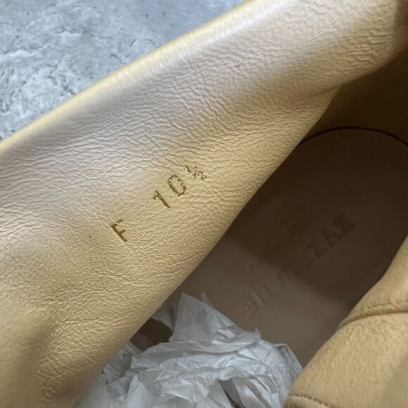 Everlane Italian Leather “The Day Boot” Ecru Block Ankle Boot Size 10.5  New - Picture 6 of 11